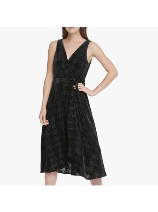 Dkny Dresses & Skirts - Hash Plaid Rockstar BEST DRESS Black Wrap Dress All Seasons Size 8